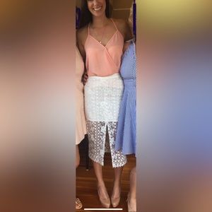 Lace white bridal shower bride lovers era skirt